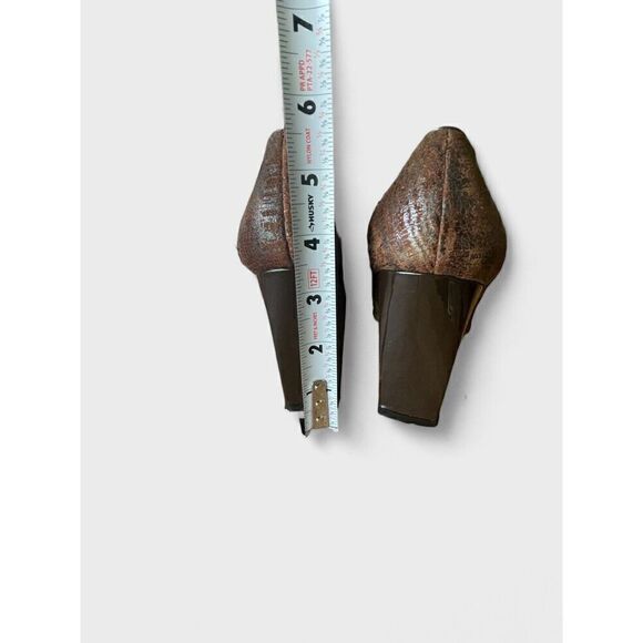 Bellini Brown Magenta Leather Chunky Slim Block Heels 9M Excellent Condition - Picture 5 of 9